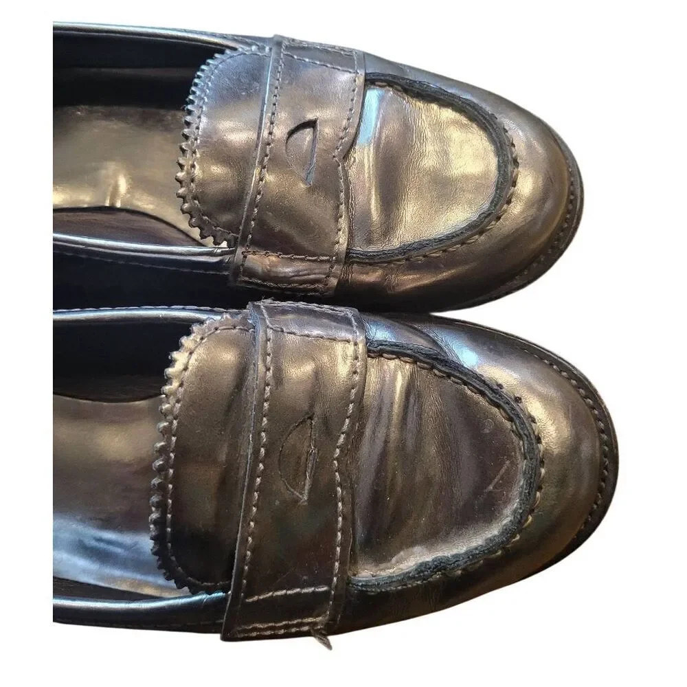 Tory Burch Loafers Women's 7 Pewter Metallic Leather Driving Shoes